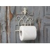 Porta carta igienica portarotolo di carta metallo bianco antico stile Shabby Chic Corona WC - 3xr8LeeC
