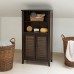 Relaxdays Armadio da bagno marrone scuro LAMELL Mobile da bagno in legno di bambù Cellulare congelatore HBT: 92 x 50 x 25 5 cm - 0luJ3u2y