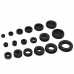 Aussel 18 misure 125 pezzi Gomma in gomma nera Kit guarnizione conduttore elettrico kit di assortimento per proteggere fili spine e cavi (125PCS) - PSBEuQkS