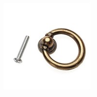 Materiali: 10 x Cassetto di mobili anello pulsante in bronzo antico aspetto tradizionale  in bronzo con anello a trarre - sTqBJYUc
