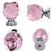 Revesun - Pomelli in cristallo trasparente a forma di rosa per porte armadietti cassetti e guardaroba credenze 20 mm confezione da 8 colore rosa - fpVqPaSa