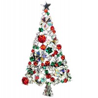 Demarkt Spilla in lega con Strass  Spilla Abbigliamento Brooch Donne Decorazione Gioiello Serie di Natale Accessori per Vestito (Albero) - Z0ZO3DYEH
