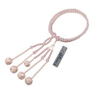 Umetake perle di preghiera buddista per donne Soka Gakkai juzu Senior PC perle rosa Cristalli PC e palle tessute rosa Buddha rosario Nenju tasca gratuita - MII3TYSP1