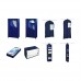 WENKO 4374100100 Contenitore salvaspazio per biancheria Comfort con 6 scompartimenti 30 x 122 x 30 cm colore: Blu a strisce - 7BRZUKS2X