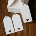 100 pezzi carta kraft con etichette regalo matrimonio favore Tag a cuore 4 cm x 9 cm 100 piedi Spago di iuta bianco - NFNDJGT5A