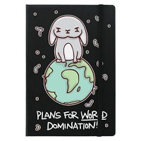 Blocco note A5 Plans For World Domination in nero 14 x 21 cm - B6669AC7F