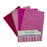 Dovecraft DCFL018 Set di 8 fogli di feltro formato A4 colore: Rosa (2 fogli per colore) - WU84106M9
