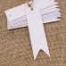 Etichette per regali in carta kraft con cordicella taglia mini (7 x 2 cm) adatti per matrimoni; colore marrone; in confezione da 100 con 30 5 m di spago di iuta White 7 cm x 2 cm - D767Z2QQ1