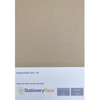 Stationery Place - Cartoncino kraft riciclato  A3  170 g/mq  50 fogli  colore marrone - LSQ45UWAN