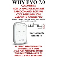 Telecomando Radiocomando Rolling code WHY EVO 7.0 compatibili con tutti i marchi e modelli bianco - lXwdRNFv