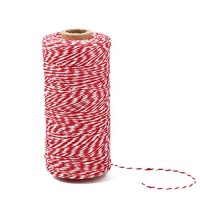 100 m di filo rosso e bianco filo di cotone  resistente a due fili per fai da te arti e mestieri e spago da giardinaggio imballaggio - PWLXO4NNF