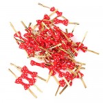 50pcs Attache metallico legame Twistato per imballo di sacchetto di caramelle decorazione di biscotti rosso - DT93QI4MV
