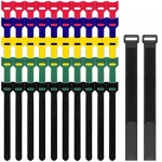 52 Pcs Hook & Loop Strisce  Senhai 12 "e 6" nastri adesivi Fascette fascette per la gestione dei cavi di fissaggio per cordoncino - 65RMH132I