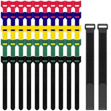 52 Pcs Hook & Loop Strisce Senhai 12 e 6 nastri adesivi Fascette fascette per la gestione dei cavi di fissaggio per cordoncino - 65RMH132I