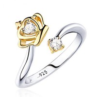 Anello corona Xuxuou creativo alla moda anello di apertura regolabile femminile diamante artificiale diamante femminile dito ornamento  Lega  Golden  1 - GW7BO5ATJ