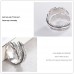 Fablcrew elegante argento anello Feather anello regolabile Open Rings wedding Jewelry for Women Girls - FLCXE2QII