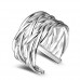 Fablcrew unisex anello netto Weave anello aperto anello regolabile argento anniversario nozze anelli - WCIOH9D8Q