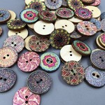 Livecity 100 x misto legno fiori colorati vintage Buttons scrapbooking Sewing Craft 20 mm  Legno  mix  Mix - W0EEEO01K