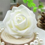 MEIZU88 50PCS artificiale teste di rose Flowers for wedding party Decor schiuma  Ivory  6 cm - ATPDJS22R