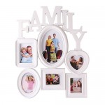 New multi aperture Family collage 6 in1 cornice portafoto in plastica bianca da parete e da tavolo - S4EUIANXD