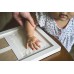 Westeng 1 cornice per foto tema: famiglia con bebè e impronte dei piedini del bimbo in legno non tossica 1 pezzo Unico bianco - NA98VW4H5