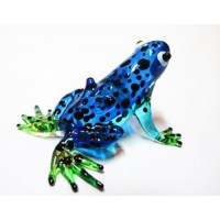 Da collezione Murano soffiato in miniatura Art GLASS Blue Frog  puntino neroFIGURINE - LFWPBOA3V