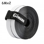 GIMARS Velcro Strisce Laccio Adesivo  Velcro e Ganci 20mm di Larghezza 6M di Lunghezza  incl. Una Fascetta con Fibbia  Nero - 6bx5xvxS