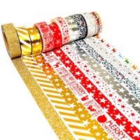 K-LIMIT 10 Set Washi Tape rotoli di nastro adesivo masking tape Scrapbooking DIY Natale Christmas idee regalo 9158 - nUunSVUt