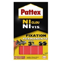 Pattex - Adesivi 12 pastiglie per fissaggio definitivo double face senza chiodi e senza viti Ultra resistente 5 cm x 19 mm - ilP0PMmx