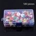 500 Pezzi Bottoni Pulsante Resina Rotondo Craft Bottoni con Contenitore di Plastica 2 e 4 Fori Colori Assortiti e Dimensioni - JE7NS45RF