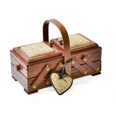 Aumuller Korbwaren Gmbh and Co. - Cesto da cucito in legno di faggio con puntaspilli a forma di cuore colore: rosso - 81139VBFK