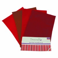 Dovecraft - Fogli di feltro  formato A4  colore: Rosso - QFLN163LG