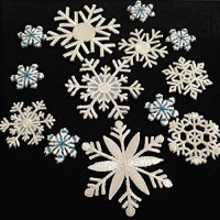 (Kit da 13 pz) Toppa Termoadesiva Applique Fiocco di Neve Snowflakes Ornamento per Tessuto Scrapbooking Artigianato Cucito Rifiniture Abbellimenti Badge Embroidery Patch Sew - BUQL5AHED