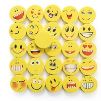 Set di 24 pezzi di gomme per cancellare con Emoji | Gomma per cancellare con Emoticon che ridono per bambini | Gomme colorate e divertenti | Sorridenti giocattoli per bambini - 854KDCQ0L