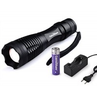Canwelum - Torcia ultra luminosa Cree a LED  ricaricabile  zoom esterno  tascabile (torcia 18650 + Batteria + Caricatore) - Nyky1qal
