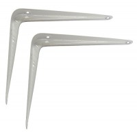 Aerzetix - Coppia di 2 reggimensola parete supporto porta acciaio in colore bianco . 20/15cm - M0fpdRK0