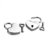 Hugestore 2 pezzi di metallo vintage mini cuore lucchetto e chiave per bomboniere decorazione Silver - vXzxj9Zb