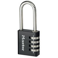 Master Lock 7640EURDBLKLH Lucchetto  Arco Alto 51 mm  Combinazione Programmabile a 4 Cifre  Alluminio  Nero  40 mm - pbNbZCq4