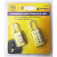 Set di 2 Heavy Duty combinazione con lucchetto Lock palestra da viaggio sicurezza - AzMulrAc