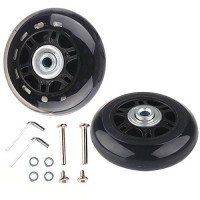 CNEVISON Replacement Luggage Wheels   Suitcase Scooter Inline Skate Roller Wheel Repairing Kits With ABEC 608zz Bearings  Axles  70x24mm rubber Wheels - qaU4RLS1