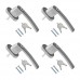 kwmobile 4 maniglie per finestre in alluminio con chiavi - maniglia con serratura perno 35mm chiusura di sicurezza bambini con chiavi argento - Xu7rxBgt