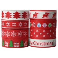 UOOOM 8 Rotoli Washi Tape Natale Christmas Decorativo Nastri Adesivi 15mm x 10m (Design 9050) - IGL64B0PJ