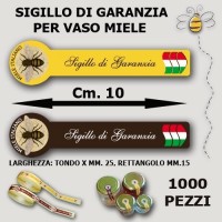 SIGILLO GARANZIA DI QUALITA' "Miele Italiano" 1000 pezzi GIALLO - 7PTQUFIX4