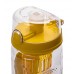 Hydracy Bottiglia con infusore per acqua aromatizzata alla frutta con esclusiva sacca isolante antitraspirante - 1Litro - Senza BPA - Perfetta per depurare l'organismo per gli sport e per le attività all’aperto - Giallo - EFVG99TQF
