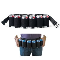 Mucher - Cintura porta birre portatile in grado di contenere 6 lattine di birra e bevande gassate adatta per campeggio escursioni e feste all’aperto colore: nero - 5H64AWO7C
