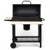 oneConcept GQ5-Beefbutler Smoker barbecue a carbonella per grigliare e affumicare (coperchio 3 griglie cromate di diversa altezza 4 canali ventilazione con ruote) - nero - MKW7NKXS5