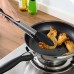 Set di pinze da cucina in acciaio inox (23 e 31cm) – per insalata per cucinare per il barbecue resistenti al calore con inserti in silicone (nero) - AI0YYM8HU