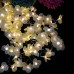 Luci tenda con elegante stoffa Begonia Fiori Yoyoukit 7.3 ft 8 modalità fata stringa di Natale tende di luce per matrimonio decorazione della camera da letto muro - MYH8A5FYO