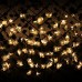 Luci tenda con elegante stoffa Begonia Fiori Yoyoukit 7.3 ft 8 modalità fata stringa di Natale tende di luce per matrimonio decorazione della camera da letto muro - MYH8A5FYO