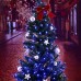 Qedertek Luci Natalizie da Esterno 12M 100 LED Luci Solare della Stringa Luci Decorazione Natalizie LED Catene Luminose Luci di Natale Addobi Natalizi per Albero di Natale Giardino Terrazza (Blu) - GQ7V2BRLU